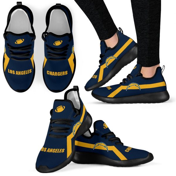New Style Line Logo Los Angeles Chargers Mesh Knit Sneakers