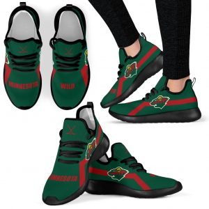 New Style Line Logo Minnesota Wild Mesh Knit Sneakers