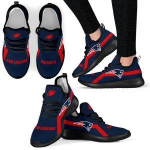 New Style Line Logo New England Patriots Mesh Knit Sneakers