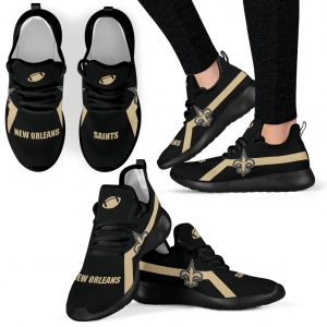 New Style Line Logo New Orleans Saints Mesh Knit Sneakers