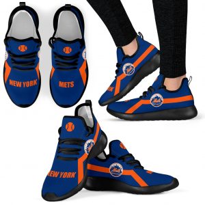 New Style Line Logo New York Mets Mesh Knit Sneakers