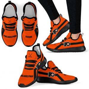 New Style Line Logo Philadelphia Flyers Mesh Knit Sneakers