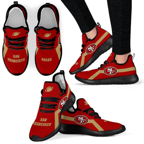 New Style Line Logo San Francisco 49ers Mesh Knit Sneakers