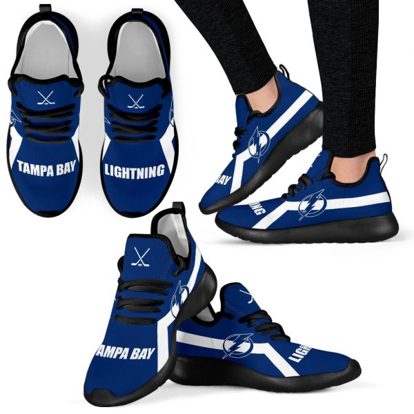 New Style Line Logo Tampa Bay Lightning Mesh Knit Sneakers
