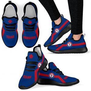 New Style Line Logo Texas Rangers Mesh Knit Sneakers