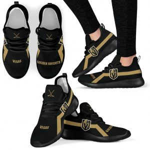 New Style Line Logo Vegas Golden Knights Mesh Knit Sneakers