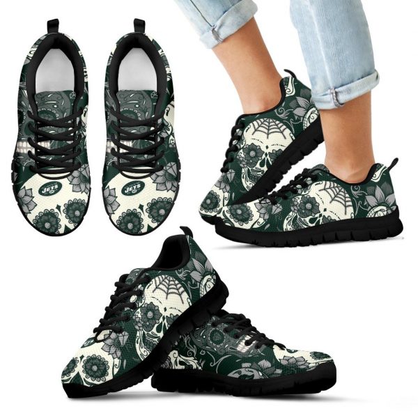 New York Jets Colorful Sugar Skull Sneakers