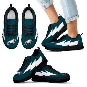 Nice Style Philadelphia Eagles Sneakers Thunder Lightning Amazing Logo