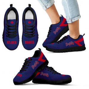 Pattern Logo Slide In Line Atlanta Braves Sneakers