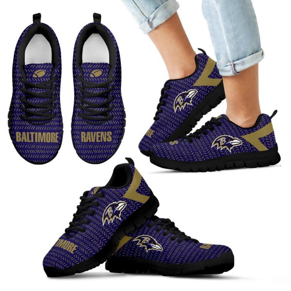Pattern Logo Slide In Line Baltimore Ravens Sneakers