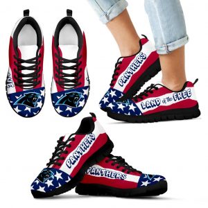 Proud Of American Flag Three Line Carolina Panthers Sneakers