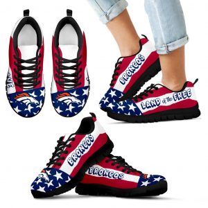 Proud Of American Flag Three Line Denver Broncos Sneakers