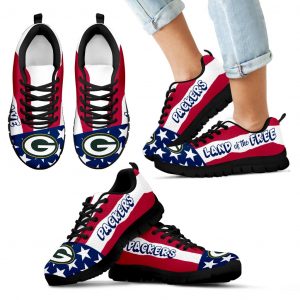 Proud Of American Flag Three Line Green Bay Packers Sneakers