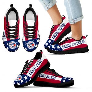 Proud Of American Flag Three Line Toronto Blue Jays Sneakers