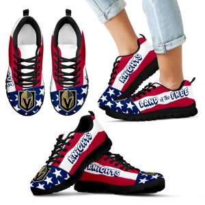 Proud Of American Flag Three Line Vegas Golden Knights Sneakers