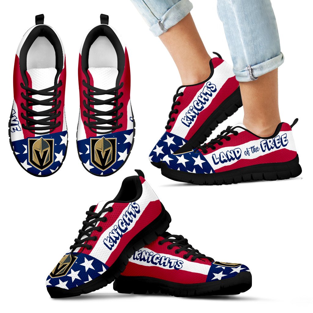 Proud Of American Flag Three Line Vegas Golden Knights Sneakers Proud Of American Flag Three Line Vegas Golden Knights Sneakers