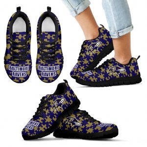 Puzzle Logo With Baltimore Ravens Sneakers
