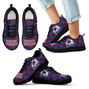 Puzzle Logo With Colorado Avalanche Sneakers