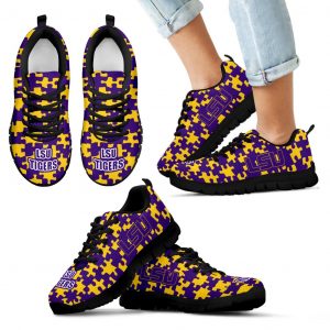 Puzzle Logo With LSU Tigers Sneakers