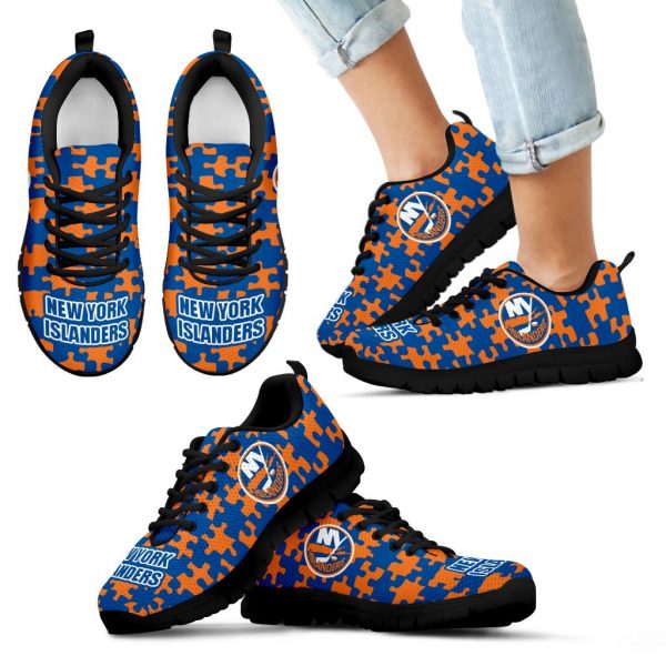 Puzzle Logo With New York Islanders Sneakers