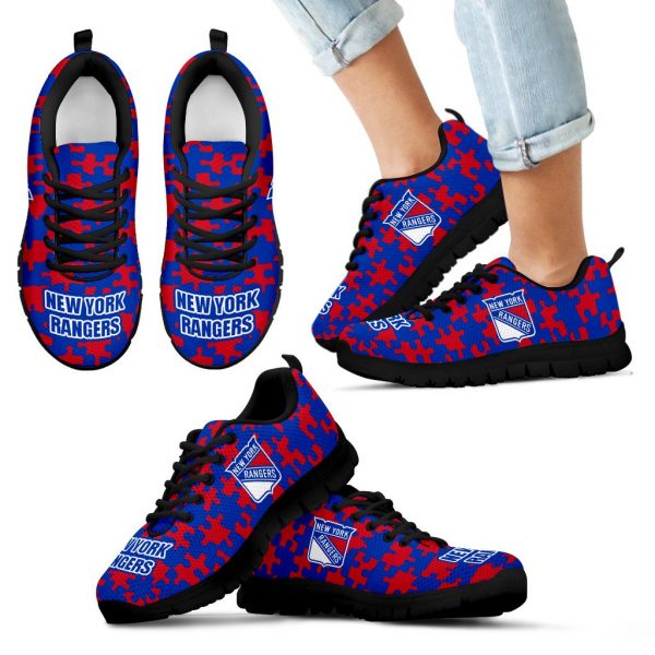 Puzzle Logo With New York Rangers Sneakers