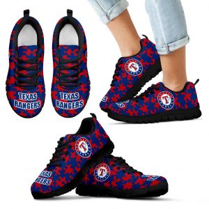 Puzzle Logo With Texas Rangers Sneakers
