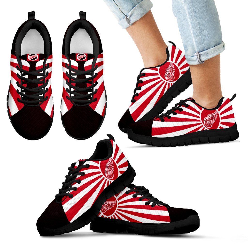Rising Sun Sparkling Tremendous Detroit Red Wings Sneakers Rising Sun Sparkling Tremendous Detroit Red Wings Sneakers