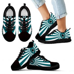 Rising Sun Sparkling Tremendous San Jose Sharks Sneakers