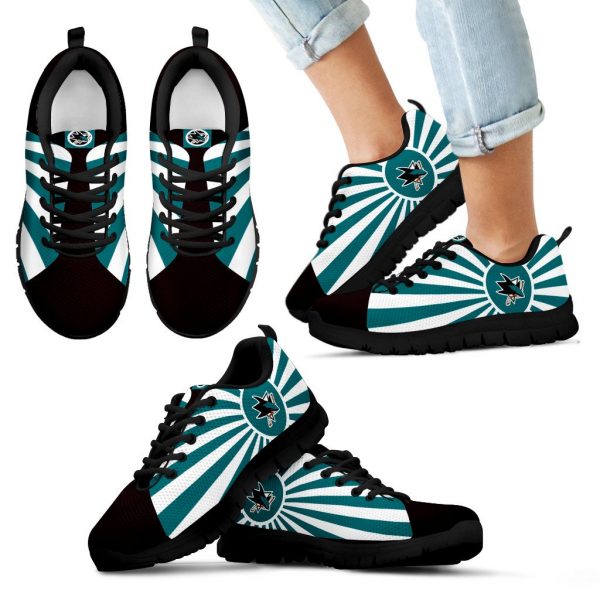 Rising Sun Sparkling Tremendous San Jose Sharks Sneakers