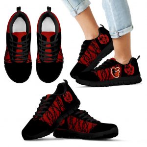 Rose Plant Gorgeous Lovely Logo Baltimore Orioles Sneakers