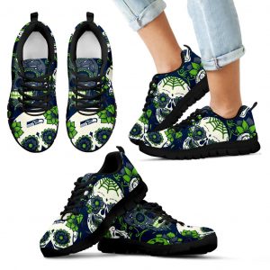 Seattle Seahawks Colorful Sugar Skull Sneakers