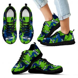 Seattle Seahawks Cotton Camouflage Fabric Military Solider Style Sneakers