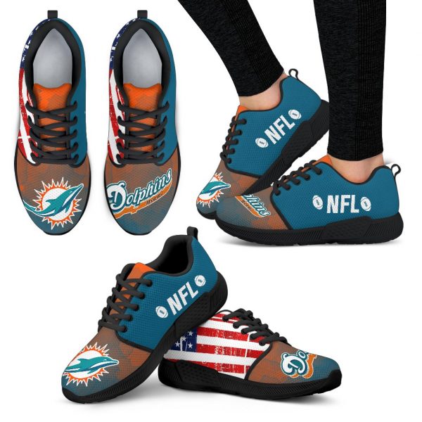 Simple Fashion Miami Dolphins Shoes Athletic Sneakers