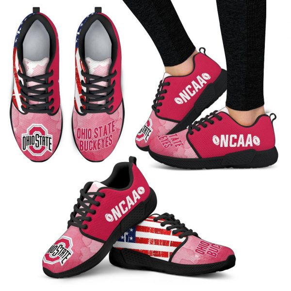Simple Fashion Ohio State Buckeyes Shoes Athletic Sneakers