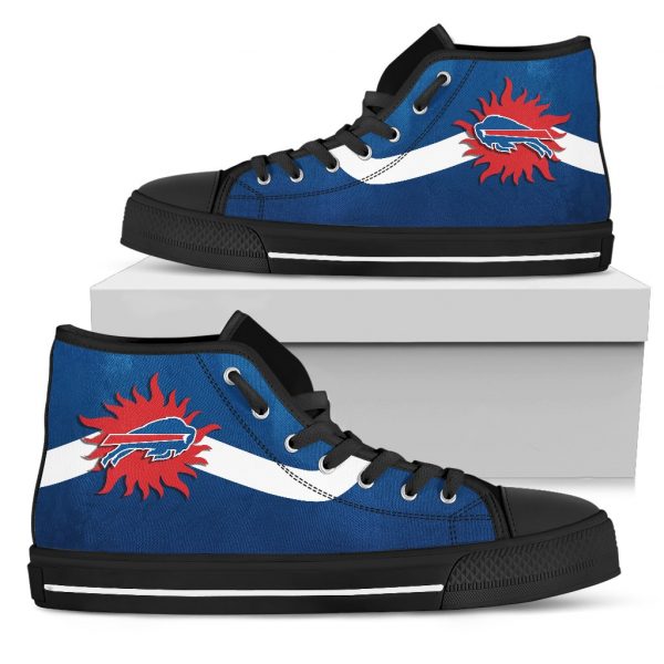 Simple Van Sun Flame Buffalo Bills High Top Shoes