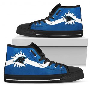 Simple Van Sun Flame Carolina Panthers High Top Shoes