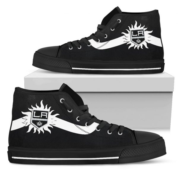 Simple Van Sun Flame Los Angeles Kings High Top Shoes