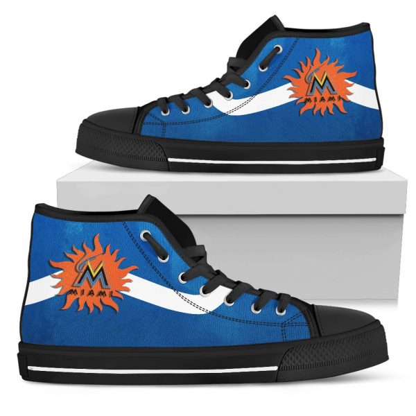 Simple Van Sun Flame Miami Marlins High Top Shoes