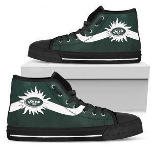 Simple Van Sun Flame New York Jets High Top Shoes