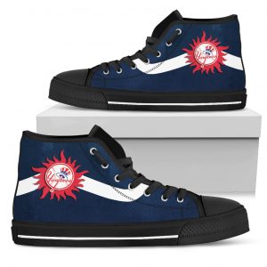 Simple Van Sun Flame New York Yankees High Top Shoes