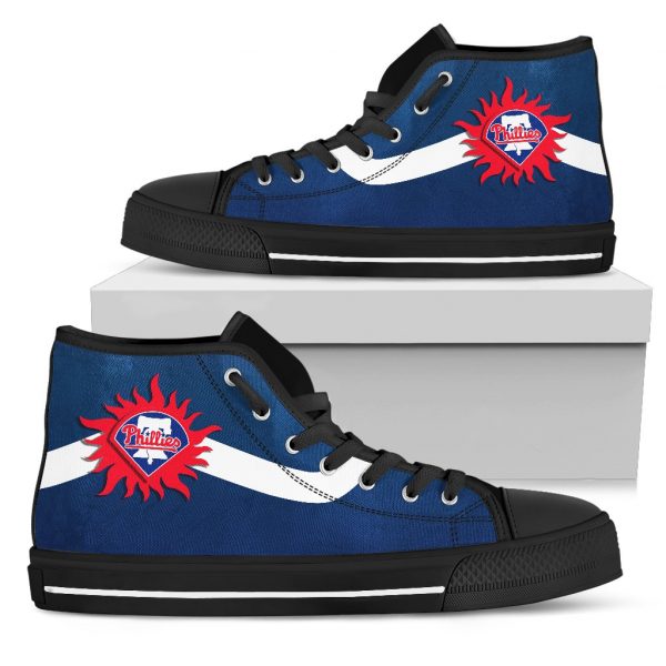 Simple Van Sun Flame Philadelphia Phillies High Top Shoes