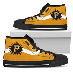 Simple Van Sun Flame Pittsburgh Pirates  High Top Shoes