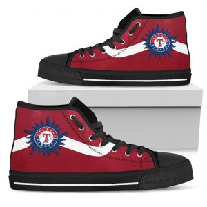 Simple Van Sun Flame Texas Rangers High Top Shoes