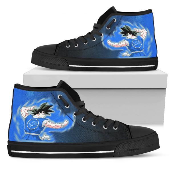 Son Goku Saiyan Power Detroit Lions High Top Shoes