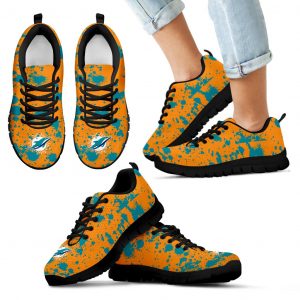 Splatters Watercolor Miami Dolphins Sneakers