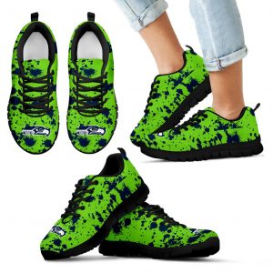 Splatters Watercolor Seattle Seahawks Sneakers