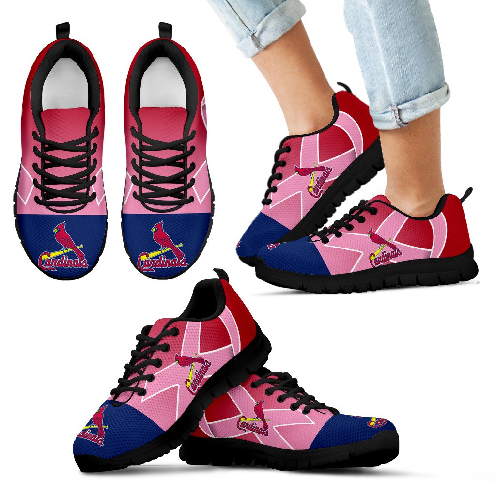 St. Louis Cardinals Cancer Pink Ribbon Sneakers St. Louis Cardinals Cancer Pink Ribbon Sneakers