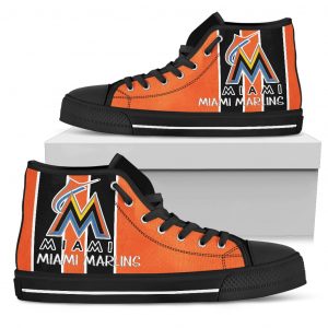 Steaky Trending Fashion Sporty Miami Marlins High Top Shoes