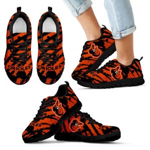 Stripes Pattern Print Baltimore Orioles Sneakers