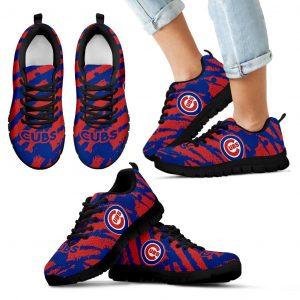 Stripes Pattern Print Chicago Cubs Sneakers